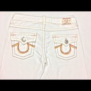 True Religion Joey Big T White Pant Rnbw Pckt S 27